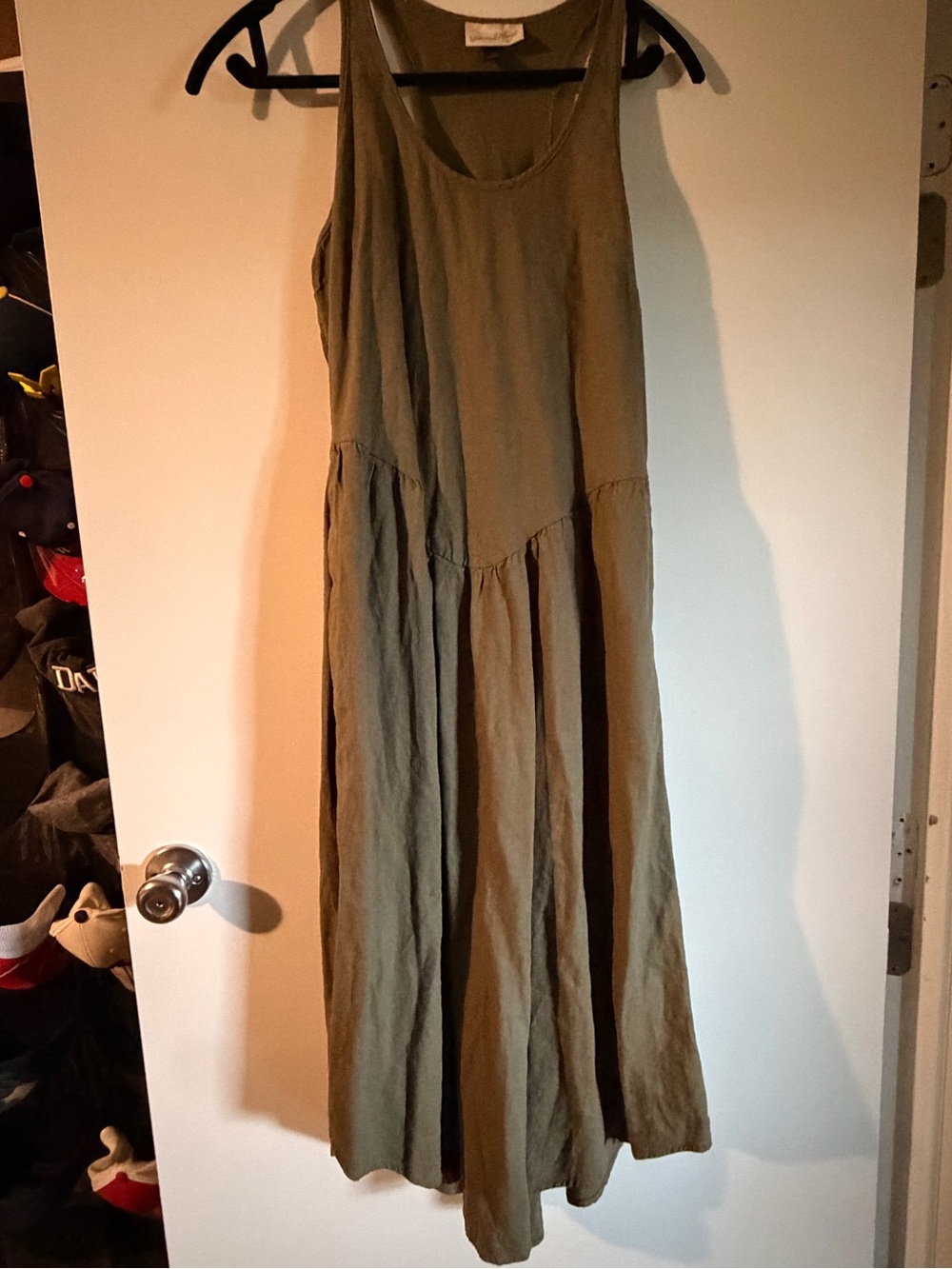 Universal Thread Olive Green Sleeveless Tiered Maxi Dress
